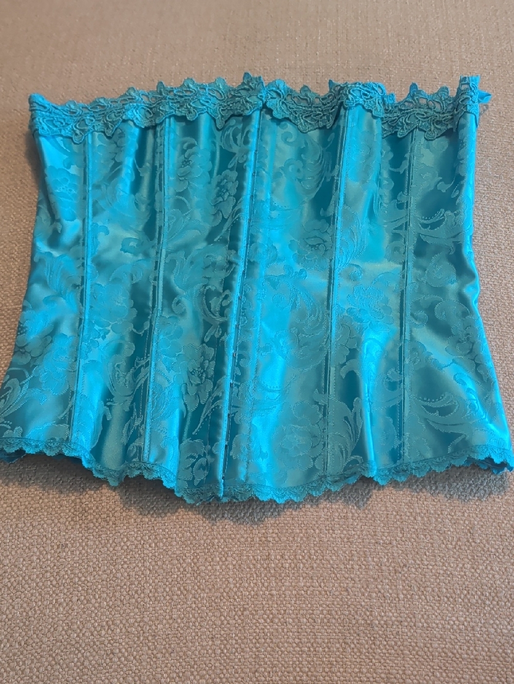 Frederick's of Hollywood Teal Lace-Up Corset
